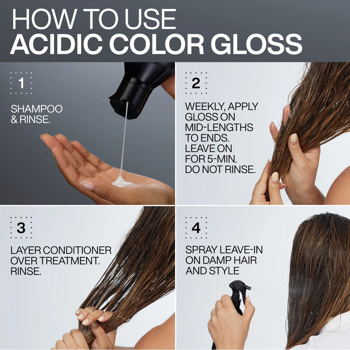 Acidic Color Gloss Heat Protection Leave-In Treatment - US 4897